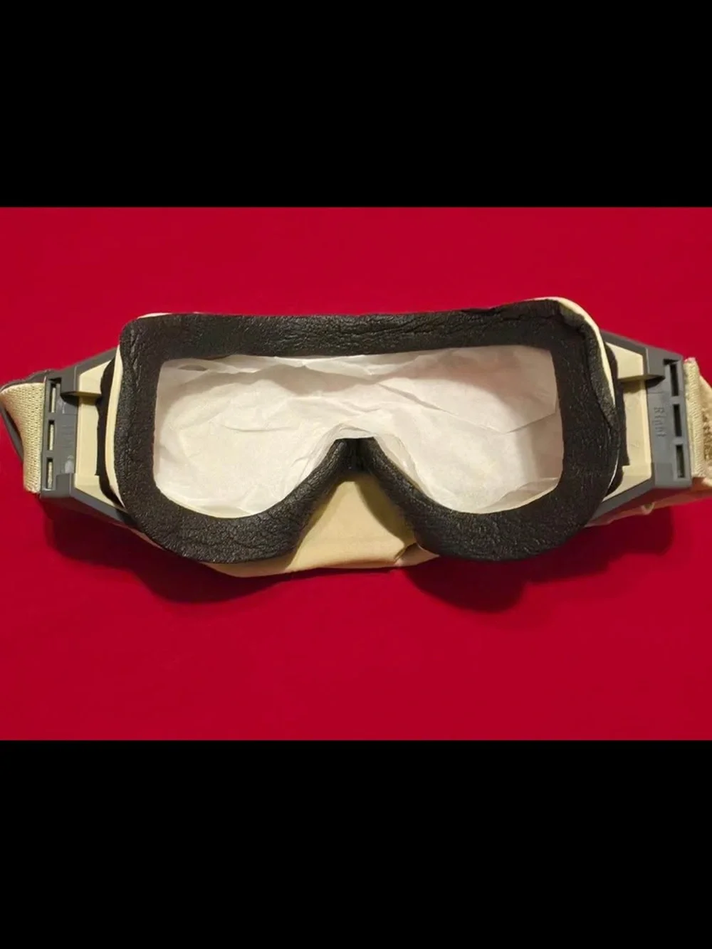 Desert Tan Protective Goggles with Smoke Replacement Lens
